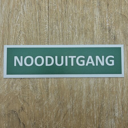 Aluminium deurbordje Nooduitgang 165 x 45 mm - per 1 stuk
