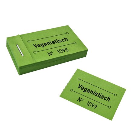 Consumptiebon veganistisch in groen 50x30mm - per 50 bonnen