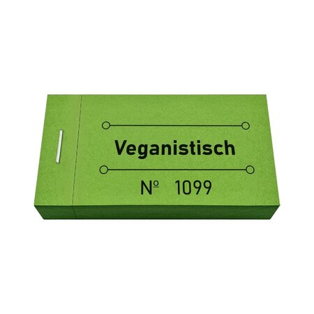Consumptiebon veganistisch in groen 50x30mm - per 50 bonnen