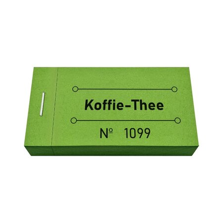Consumptiebon met koffie en thee in groen 50x30mm - per 50 bonnen