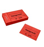 Consumptiebon voorgerecht in rood 50x30mm - per 50 bonnen