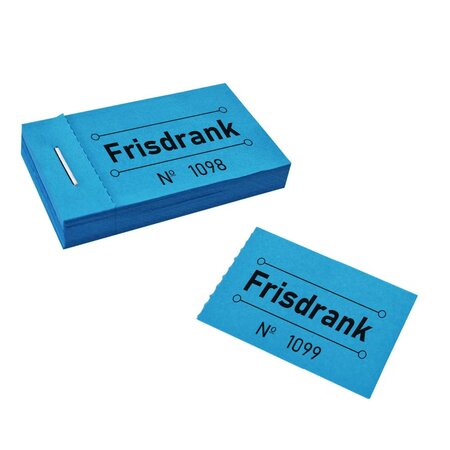 Consumptiebon frisdrank in blauw 50x30mm - per 50 bonnen