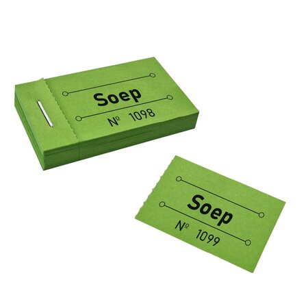 Consumptiebon soep in groen 50x30mm - per 50 bonnen