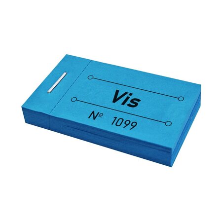 Consumptiebon vis in blauw 50x30mm - per 50 bonnen