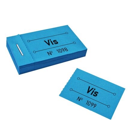 Consumptiebon vis in blauw 50x30mm - per 50 bonnen