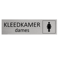 Zilver aluminium deurbordje Dames kleedkamer met vrouwen icoon