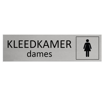 Aluminium deurbordje Kleedkamer dames 165 x 45 mm - per 1 stuk