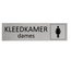 Aluminium deurbordje Kleedkamer dames 165 x 45 mm - per 1 stuk