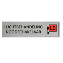 Zilver aluminium deurbordje Luchtbehandeling noodschakelaar