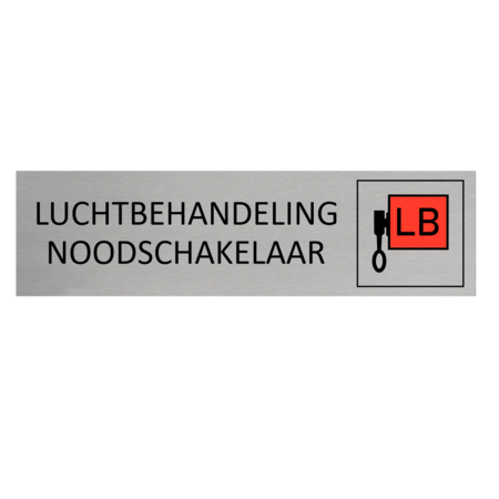 CombiCraft Aluminium deurbordje Luchtbehandeling noodschakelaar 165 x 45 mm - per 1 stuk