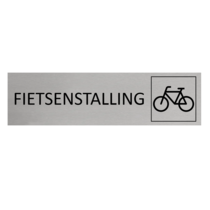 Zilver aluminium deurbordje Fietsenstalling