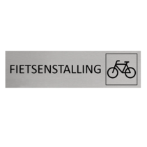 Zilver aluminium deurbordje Fietsenstalling