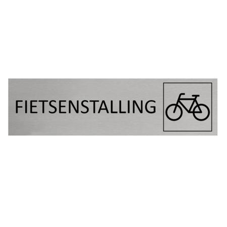 Aluminium deurbordje Fietsenstalling 165 x 45 mm - per 1 stuk