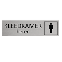 Zilver aluminium deurbordje Kleedkamer heren met mannen icoon