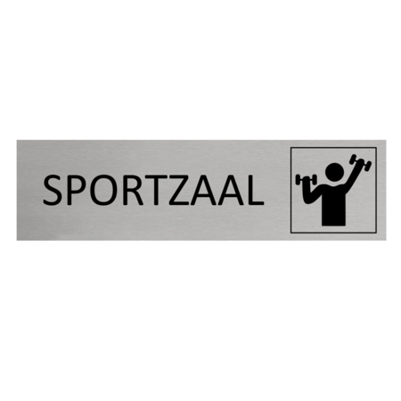 Aluminium deurbordje Sportzaal 165 x 45 mm - per 1 stuk