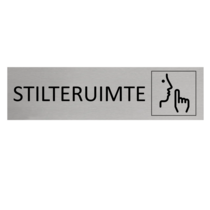 Zilver aluminium deurbordje Stilteruimte