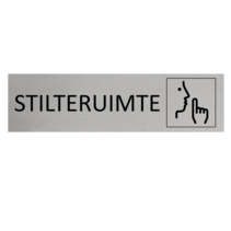 Zilver aluminium deurbordje Stilteruimte