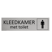 Zilver aluminium deurbordje Heren kleedkamer met toilet