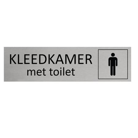 CombiCraft Aluminium deurbordje Heren kleedkamer met toilet 165 x 45 mm - per 1 stuk
