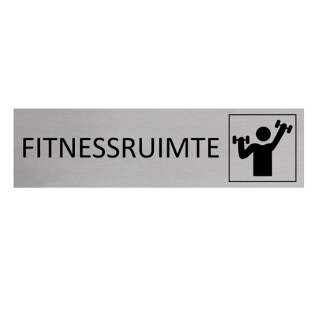 CombiCraft Aluminium deurbordje Fitnessruimte 165 x 45 mm - per 1 stuk