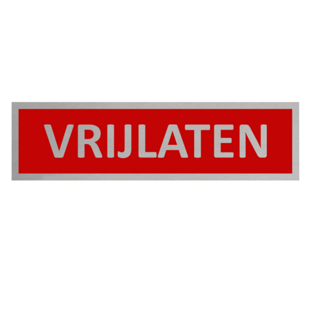 Aluminium deurbordje Vrijlaten 165 x 45 mm - per 1 stuk