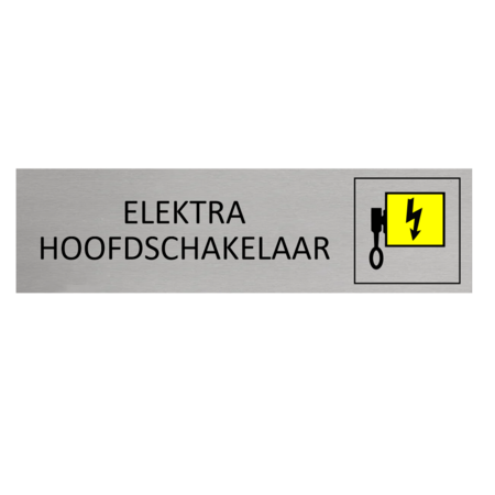 Aluminium deurbordje Elektra hoofdschakelaar 165 x 45 mm - per 1 stuk