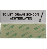 Aluminium deurbordje Toilet graag schoon achterlaten 165 x 45 mm - per 1 stuk