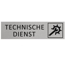 Zilver aluminium deurbordje Technische dienst