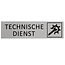 Aluminium deurbordje Technische dienst 165 x 45 mm - per 1 stuk