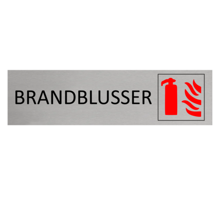 Aluminium deurbordje Brandblusser 165 x 45 mm - per 1 stuk