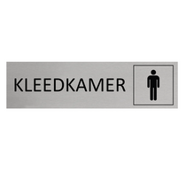Zilver aluminium deurbordje Kleedkamer met man icoon
