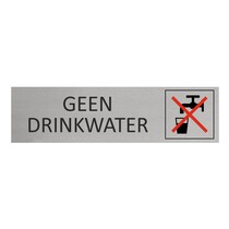 Zilver aluminium deurbordje geen drinkwater