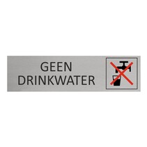 Zilver aluminium deurbordje geen drinkwater