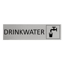 Zilver aluminium deurbordje drinkwater