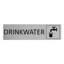 Zilver aluminium deurbordje drinkwater