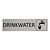Zilver aluminium deurbordje drinkwater