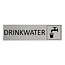 Aluminium deurbordje drinkwater 165 x 45 mm - per 1 stuk
