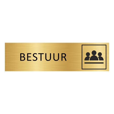Goud aluminium deurbordje Bestuur 165 x 45 mm - per 1 stuk