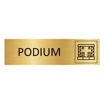 Goud aluminium deurbordje Podium