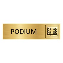 Goud aluminium deurbordje Podium