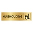Goud aluminium deurbordje Huishouding 165 x 45 mm - per 1 stuk