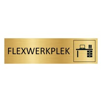 Goud aluminium deurbordje Flexwerkplek