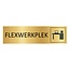 Goud aluminium deurbordje Flexwerkplek 165 x 45 mm - per 1 stuk