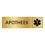 Goud aluminium deurbordje Apotheek 165 x 45 mm - per 1 stuk