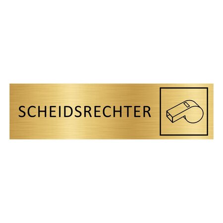 Goud aluminium deurbordje Scheidsrechter 165 x 45 mm - per 1 stuk