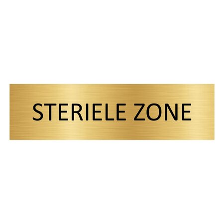 Goud aluminium deurbordje Steriele zone 165 x 45 mm - per 1 stuk