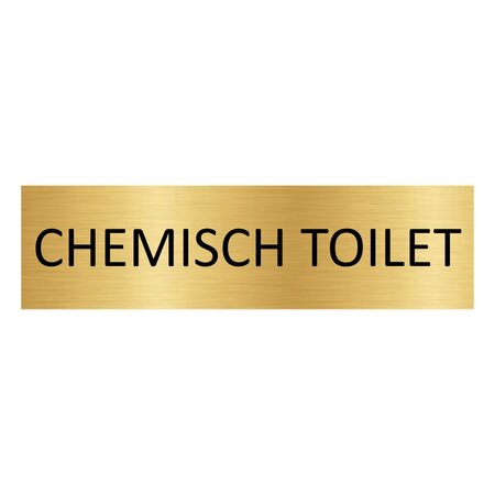 Goud aluminium deurbordje Chemisch toilet 165 x 45 mm - per 1 stuk