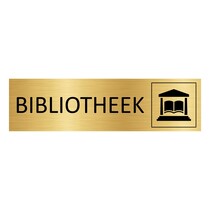 Goud aluminium deurbordje Bibliotheek