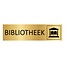 Goud aluminium deurbordje Bibliotheek 165 x 45 mm - per 1 stuk
