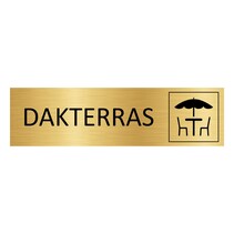 Goud aluminium deurbordje Dakterras